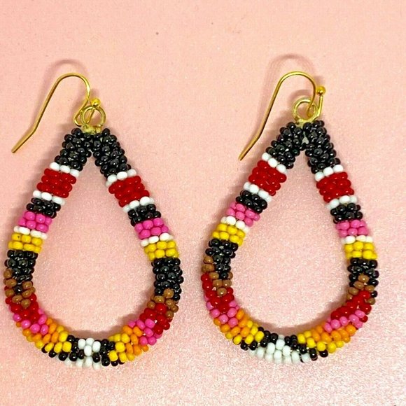 Fall Autumn CARNIVAL bead earrings Beaded jewelry - Picture 2 of 12